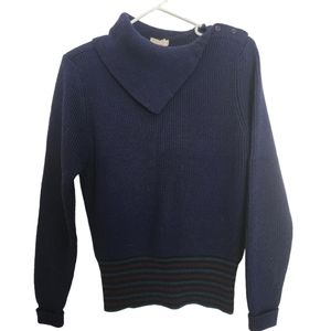 Jones New York Blue Wool Turtleneck Pullover Sweater Sz Medium